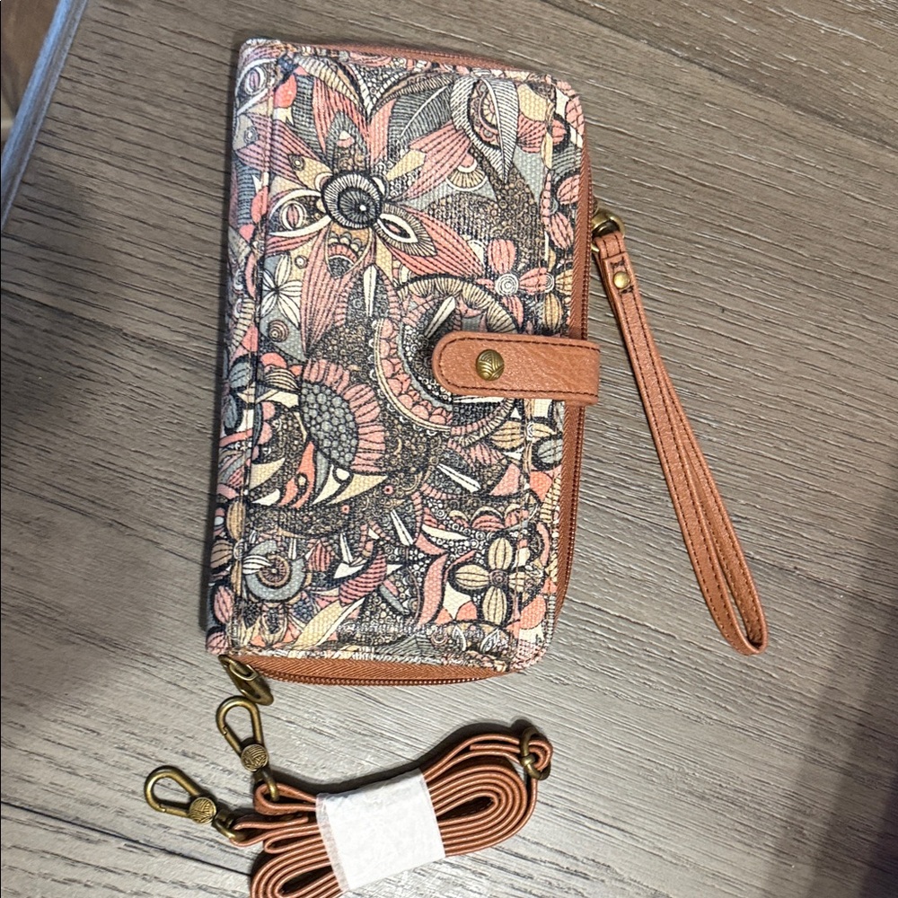 Sakroots Multicolor Floral Wallet with Strap